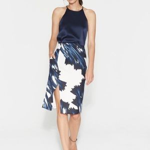 Halston Heritage Patterned Midi Skirt